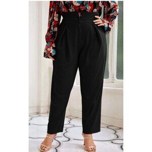 **SOLD** Black Slacks with Knife Pleats and Notched Waistband